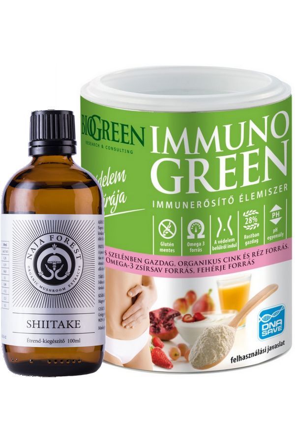 Egészséges bélflóra csomag (Shiitake 100g és Immungreen 150g)