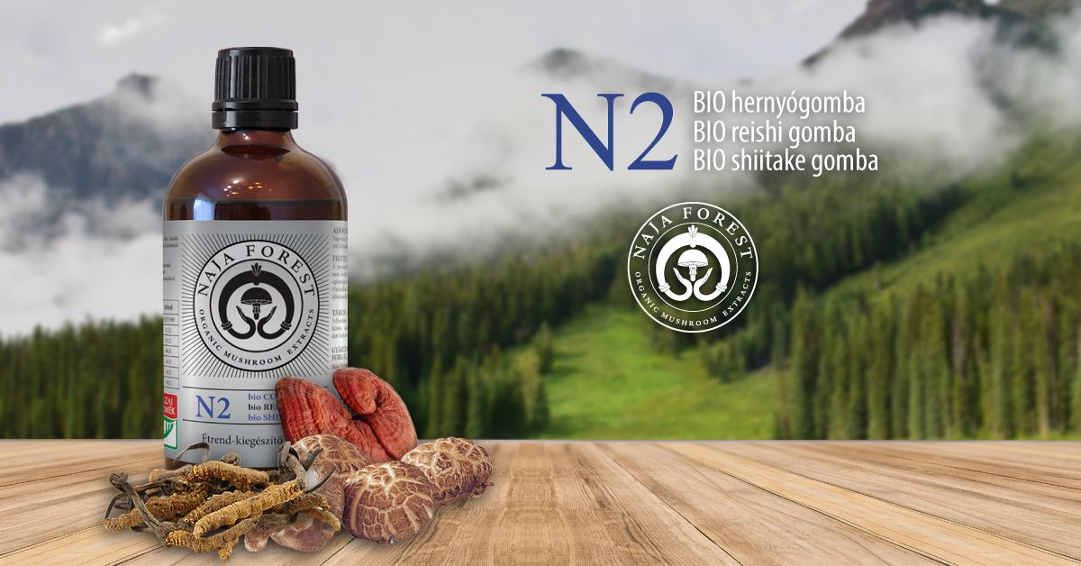Naja Forest N2 bio Cordyceps, bio Reishi, bio Shiitake Étrend-kiegészítő