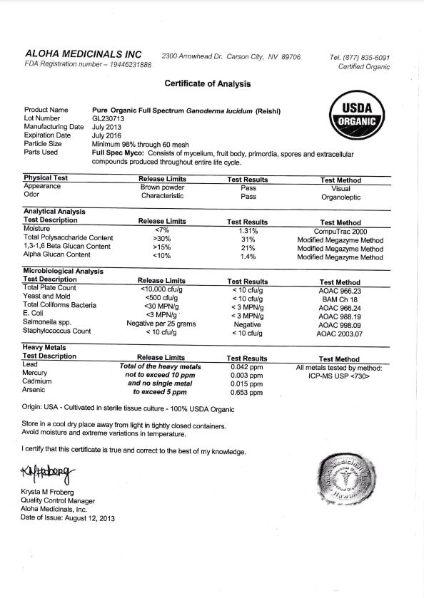 Naja Forest Kft. Bio Reishi Certifikáció