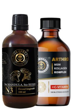 Naja Forest ízület támogató csomag: 1 db N3 bio Mandula, bio Reishi Étrend-kiegészítő (100ml) és 1db Arthro MSM Kollagén Complex (150ml)